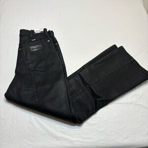 Wrangler Fender Flare Jeans Women's 27x28  Black Coated Wrock High Rise Kick New